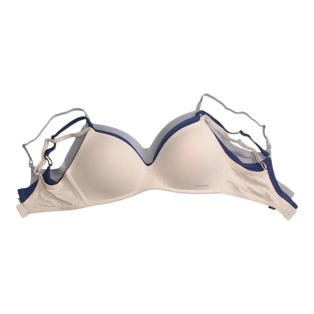Tahari Bra Set Womens 34C Multicolor Wire Free Seamless 3 Pack